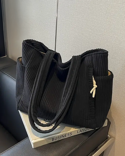 Isla | Bolsa acanalada con detalle de cordón