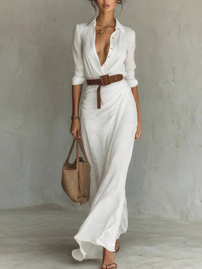 Thames Tailor | Vestido largo cruzado con solapa