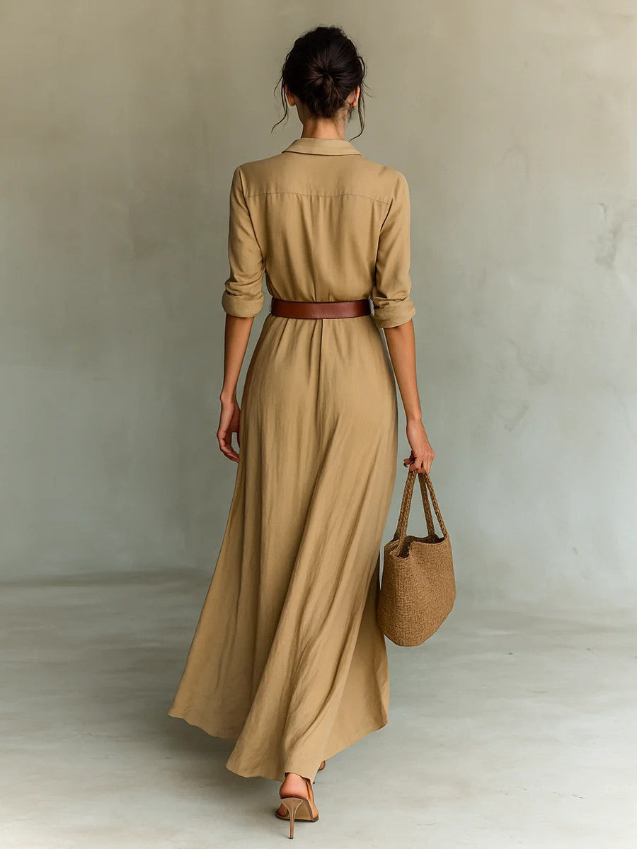 Thames Tailor | Vestido largo cruzado con solapa