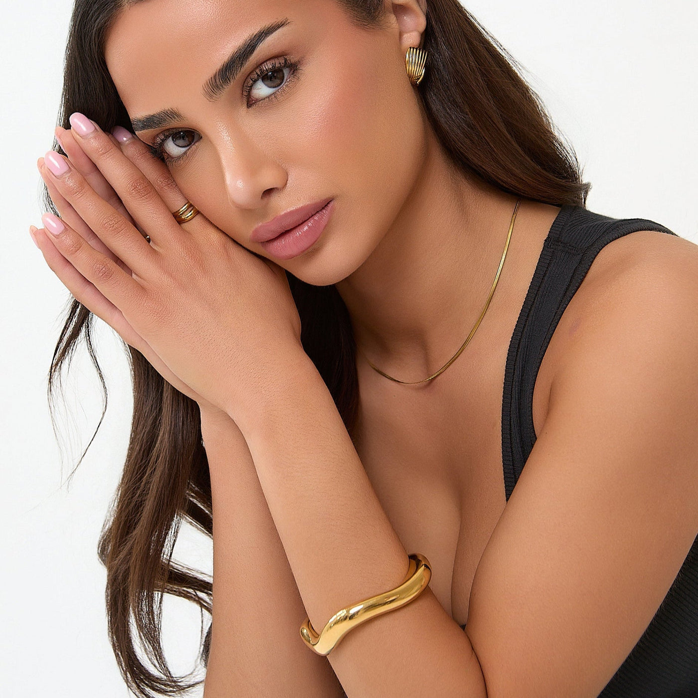 Brazalete Abierto Escultural  - ORO