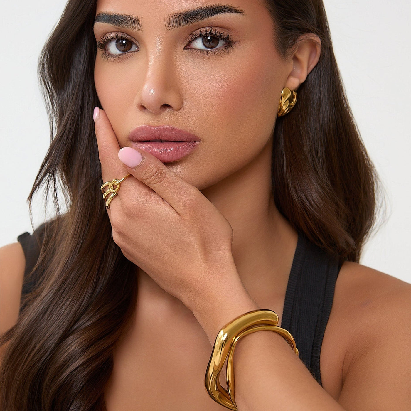 Brazalete Abierto Escultural  - ORO