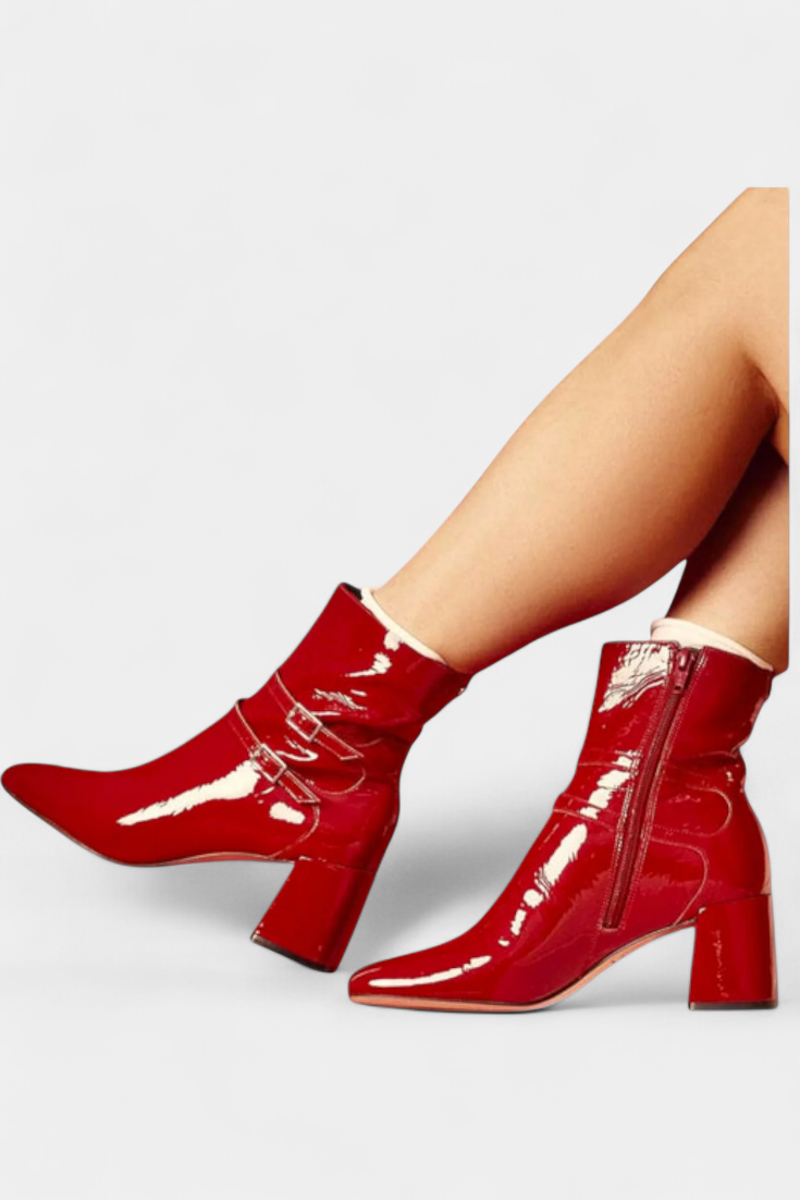 Vivi | Botas Rojas con Tacón Grueso